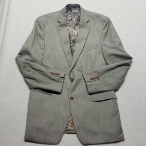 Lauren Ralph Lauren 42L Blazer Sport Coat Jacket 2 Button Gray Basic Business
